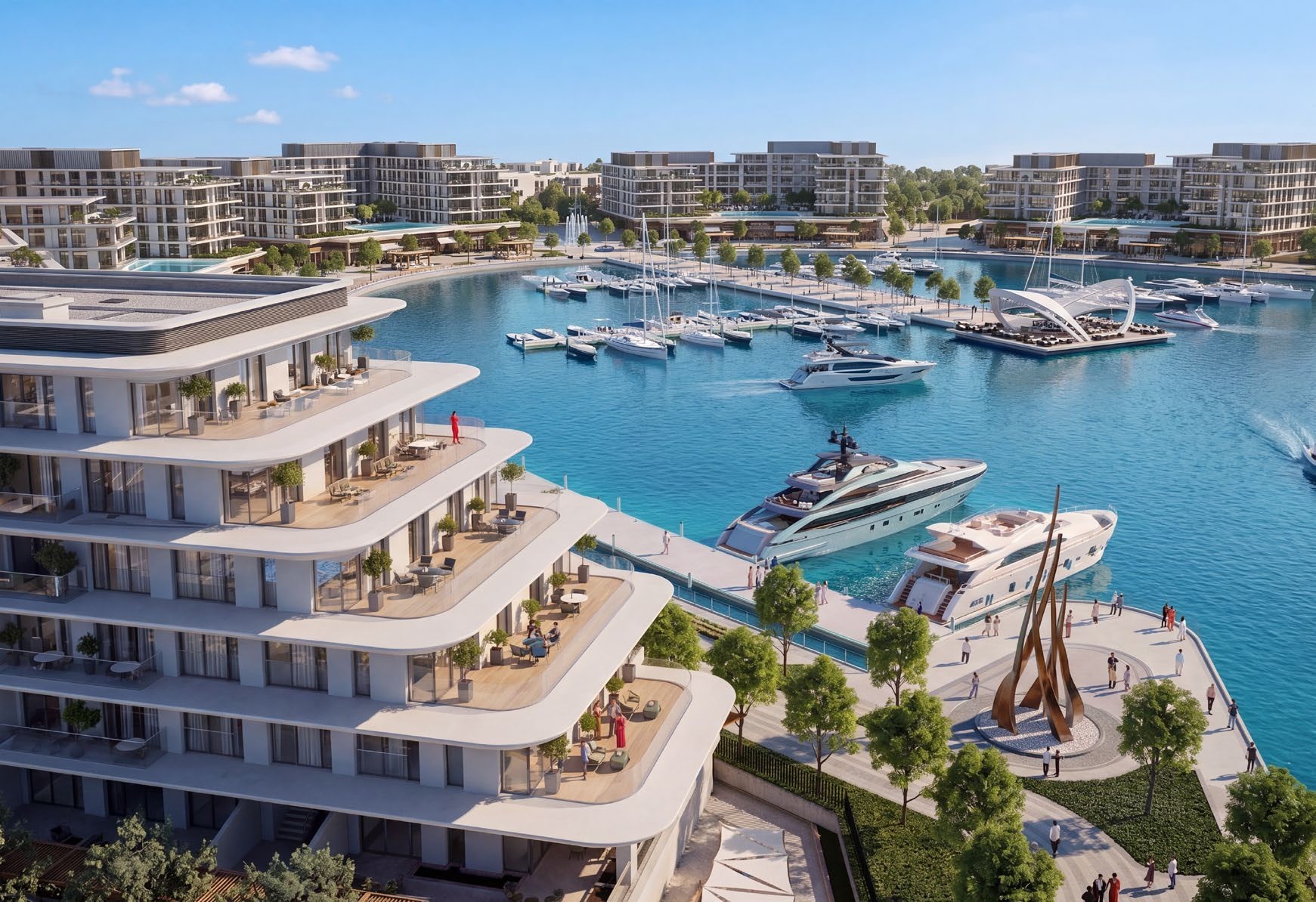 The Bristol Residences marina architectural render