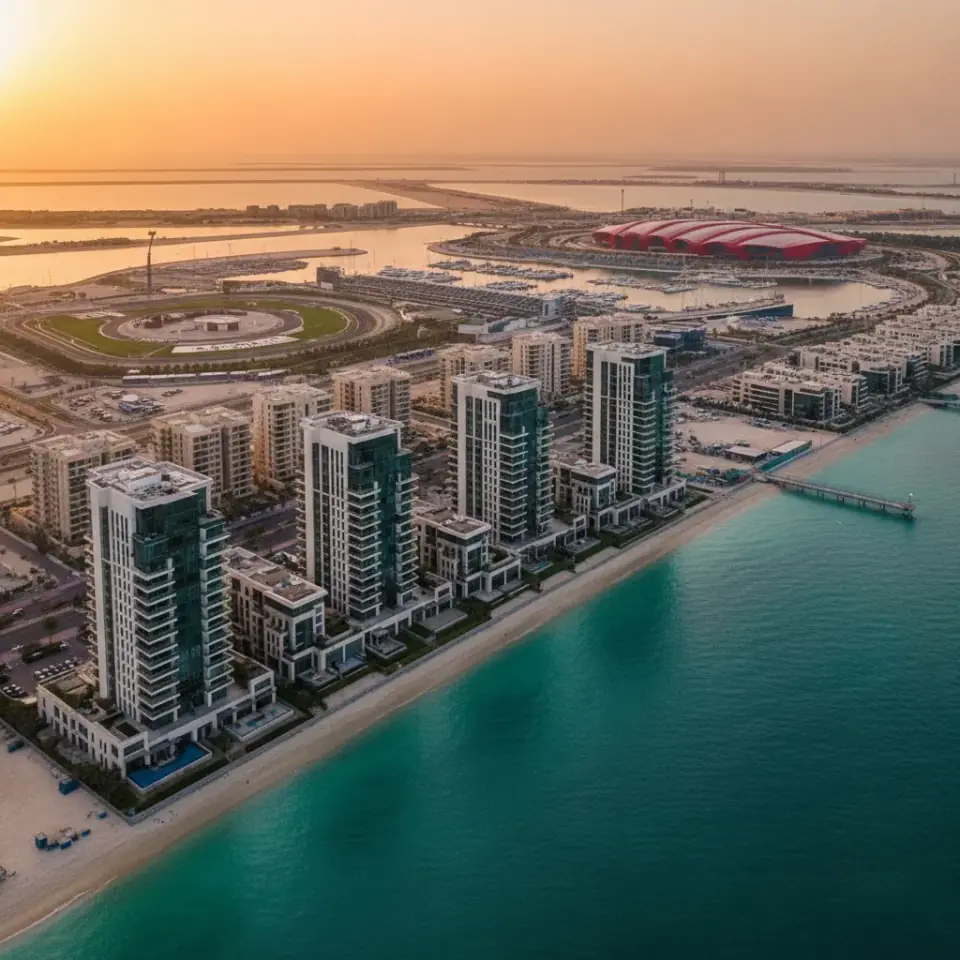 Community marketing visual supplied for Yas Island. Not an individual residence.