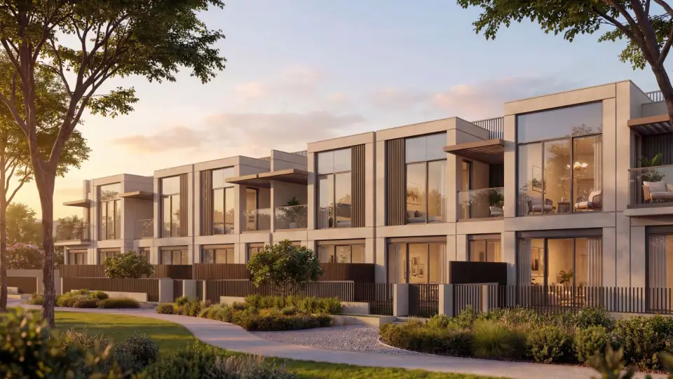 The Terraces at Sobha City Illustrative villa and landscaped setting