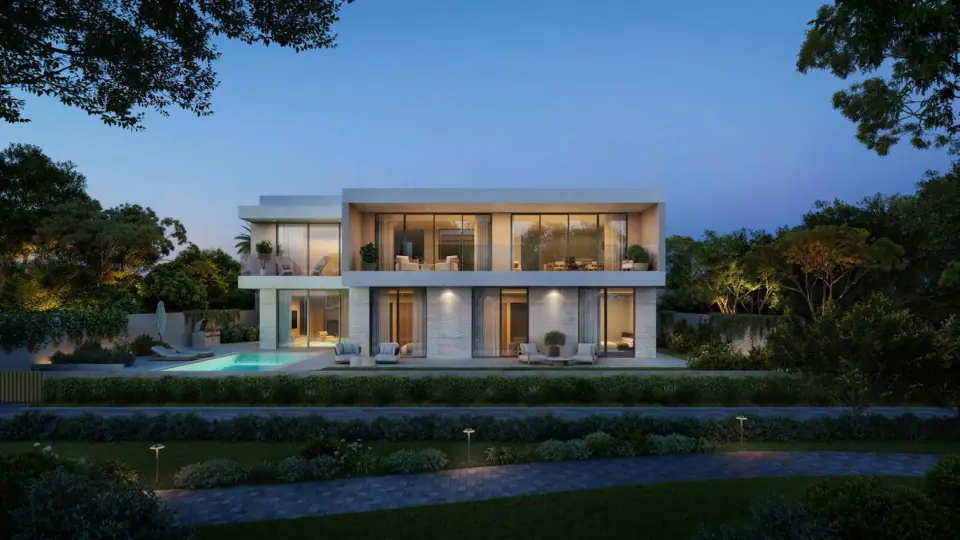 Sunward villa garden exterior developer illustration