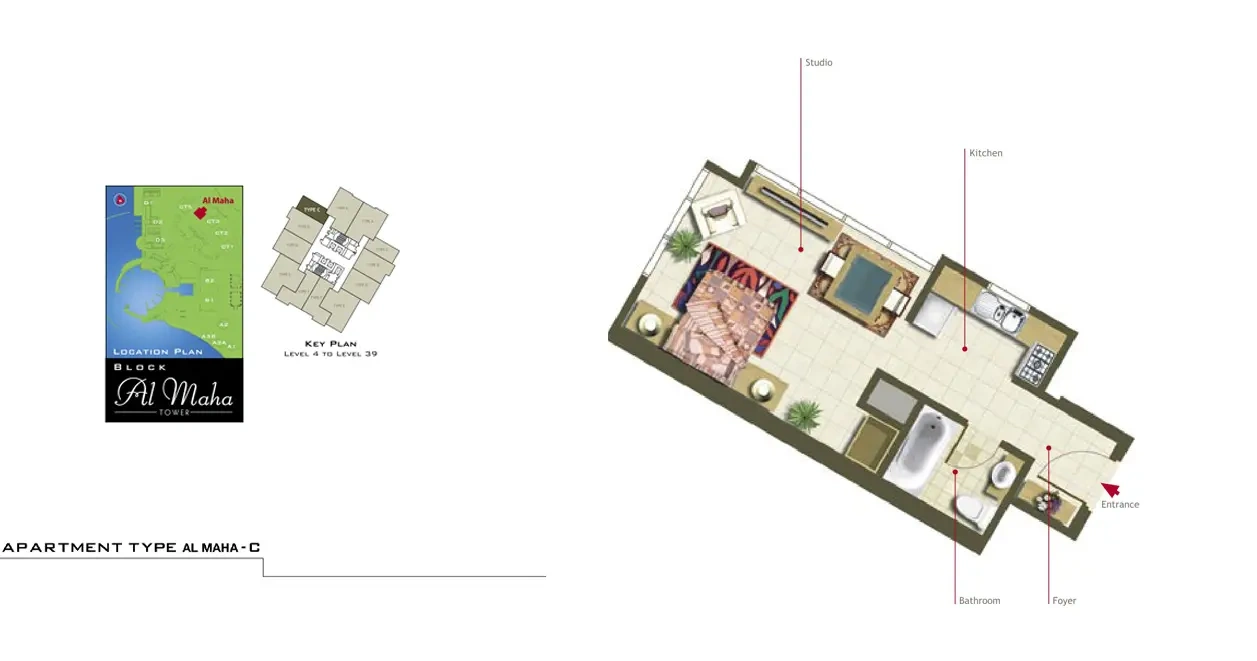 Studio Type Al Maha C complete original home