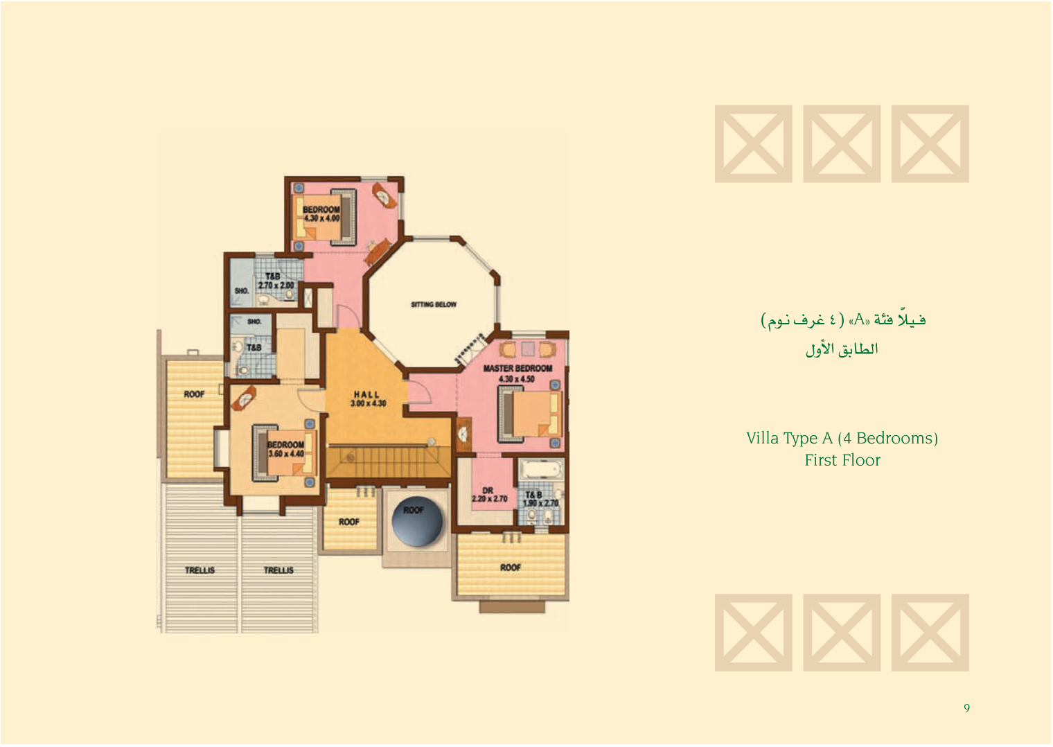 Al Oyoun Village original complete type A first floor drawing