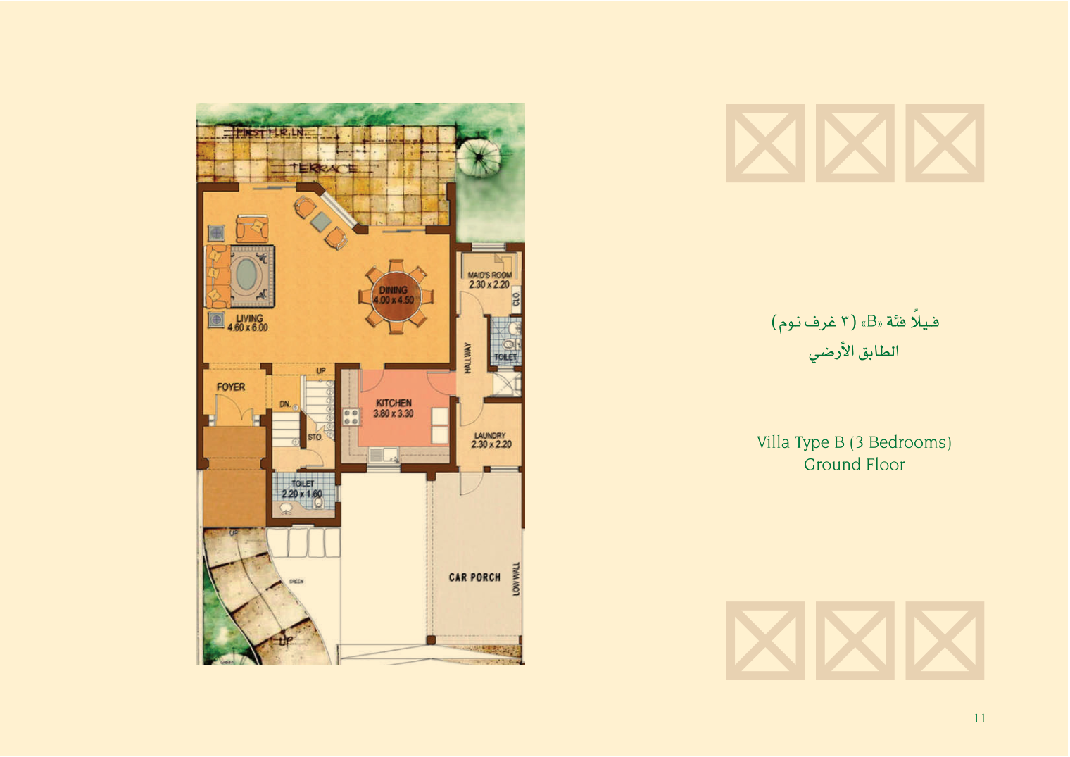 Al Oyoun Village original complete type B ground floor drawing