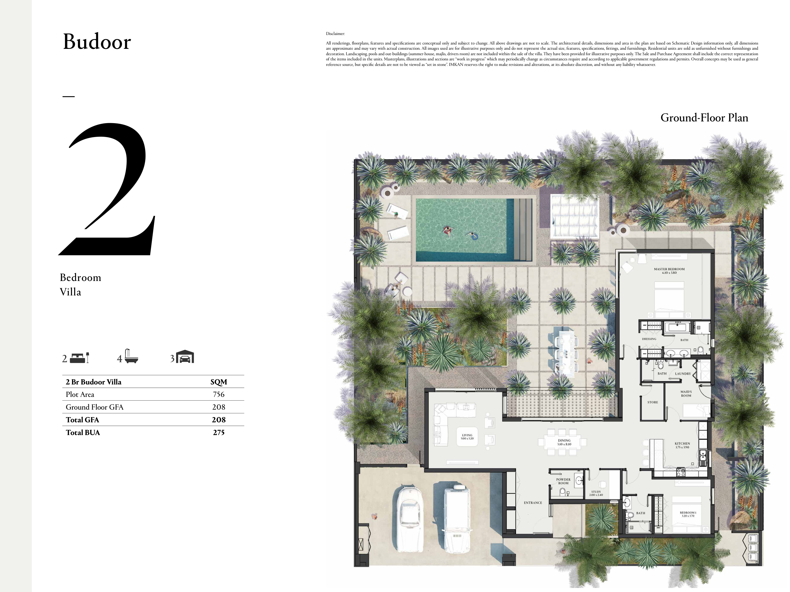 Budoor two bedroom complete ground floor with original printed areas and notices