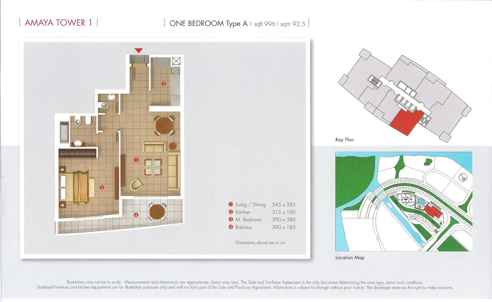 Amaya Tower 1 one bedroom Type A complete original home