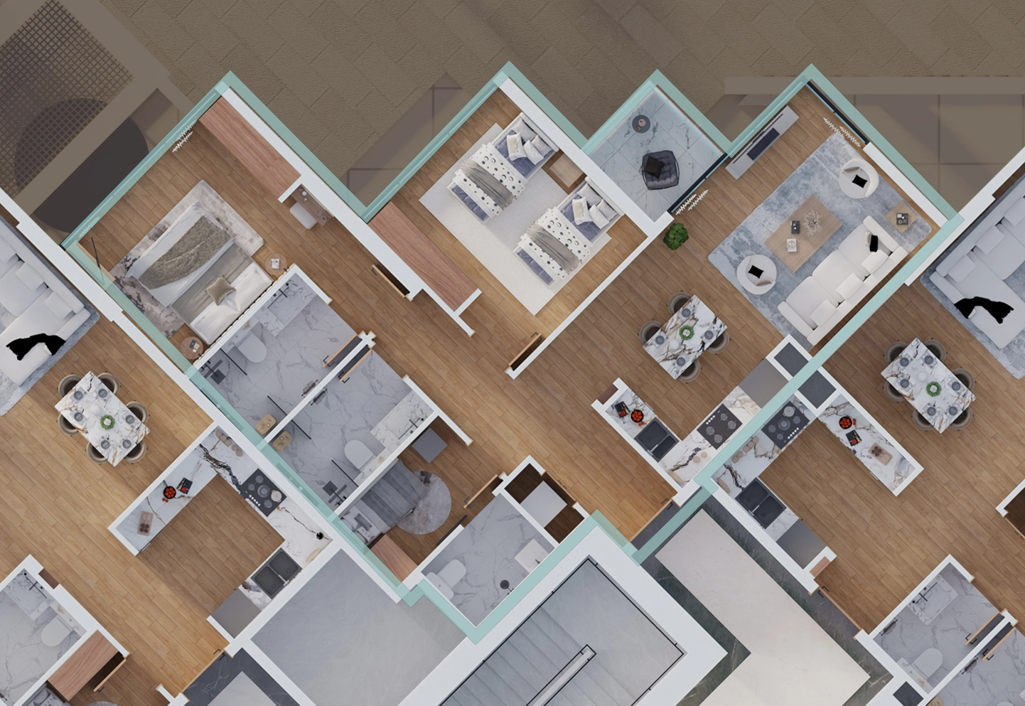 2 bedroom apartment plus maid room, B602
