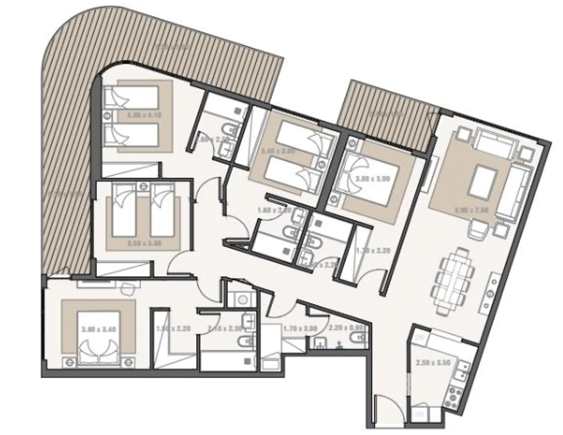 Complete five bedroom apartment