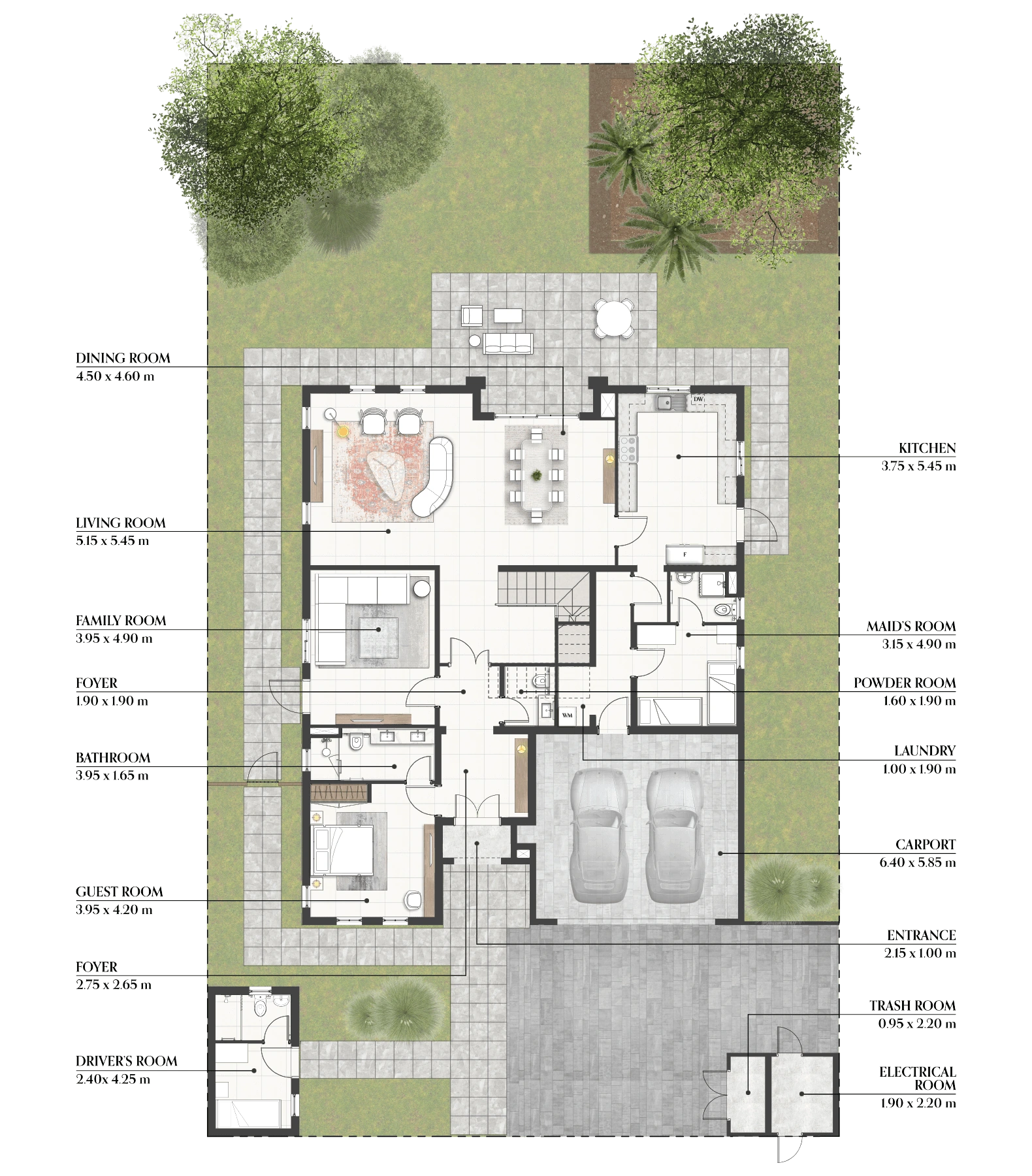 5 bedroom villa, ground floor