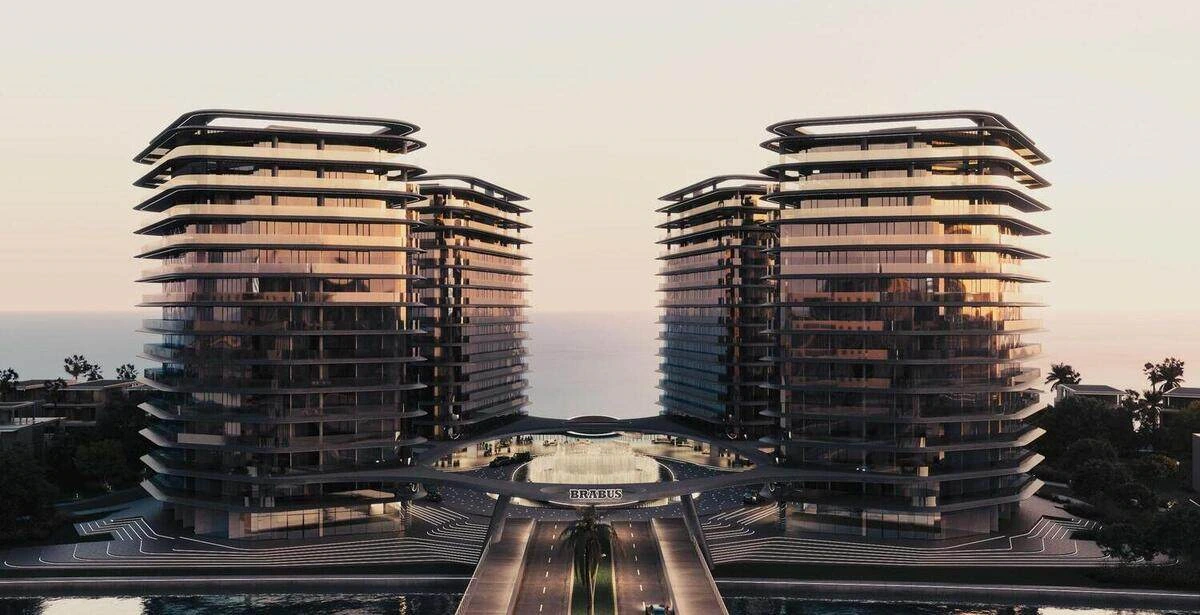 BRABUS Island original tower phase waterfront towers architectural illustration