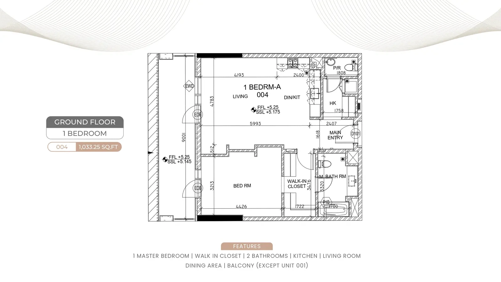 1 bedroom apartment · original sheet 3