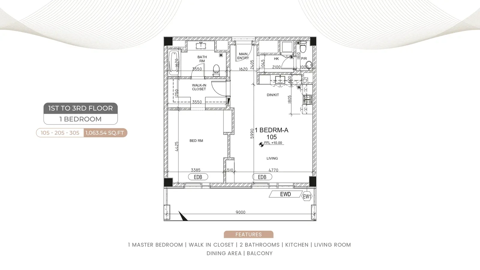 1 bedroom apartment · original sheet 5