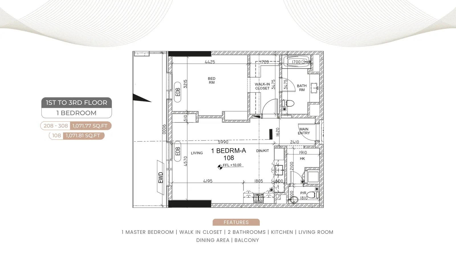 1 bedroom apartment · original sheet 6