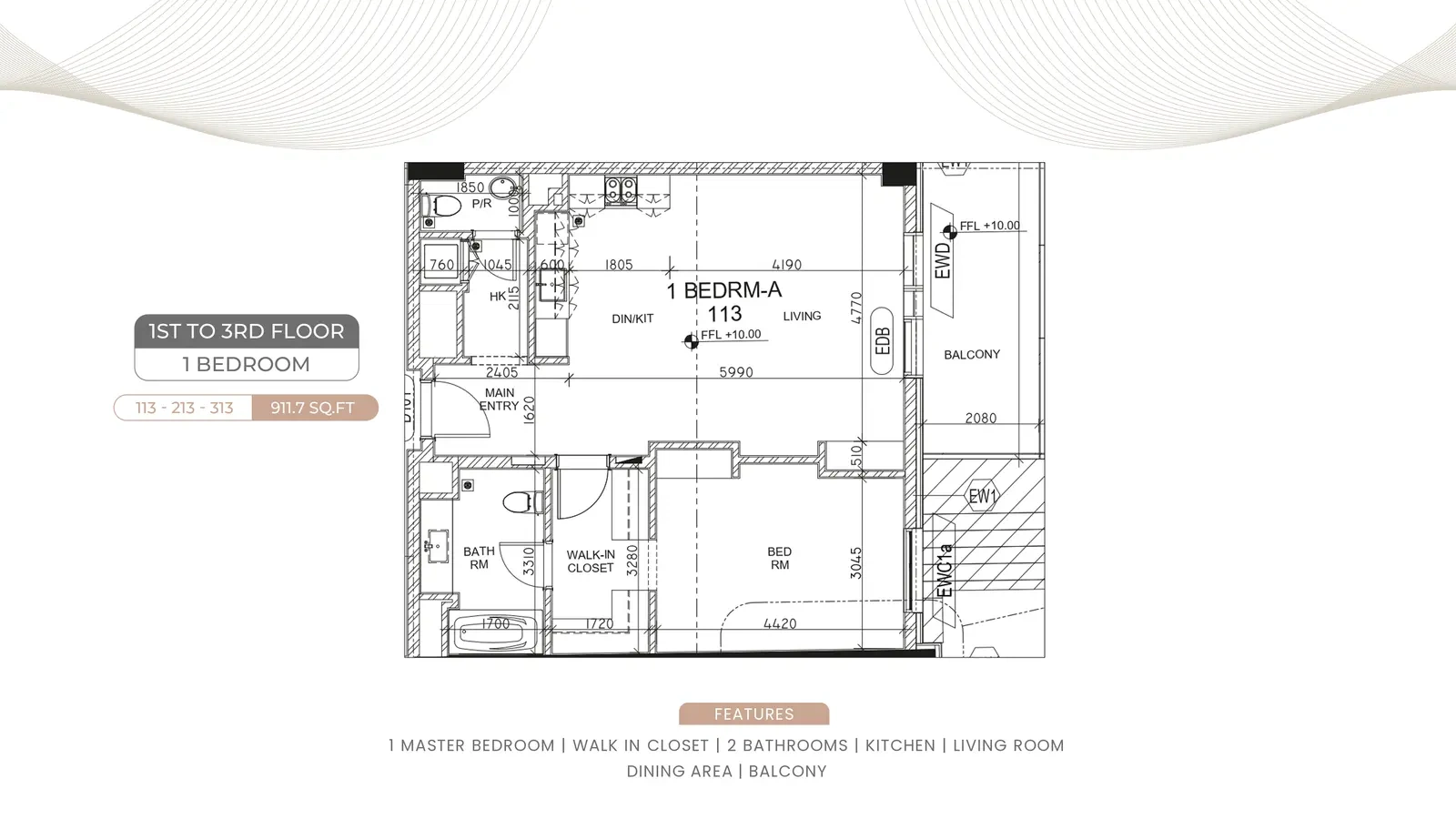 1 bedroom apartment · original sheet 9