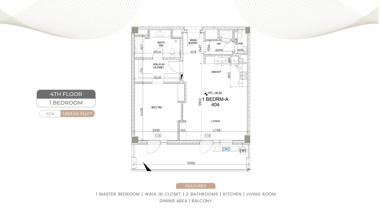 1 bedroom apartment · original sheet 11