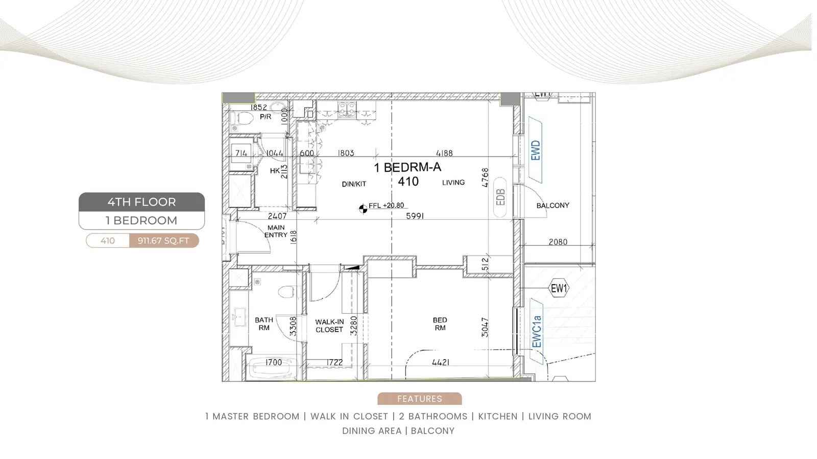 1 bedroom apartment · original sheet 14