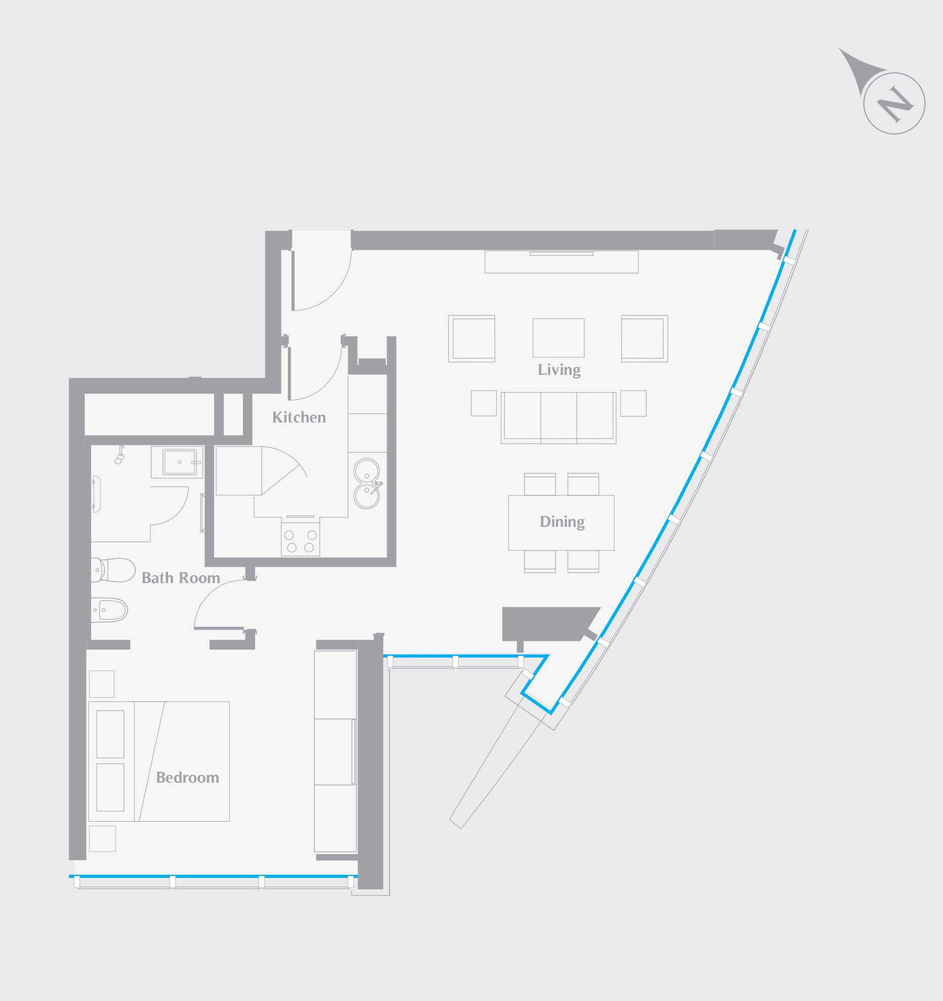 Etihad Towers original one bedroom home drawing T4-1A