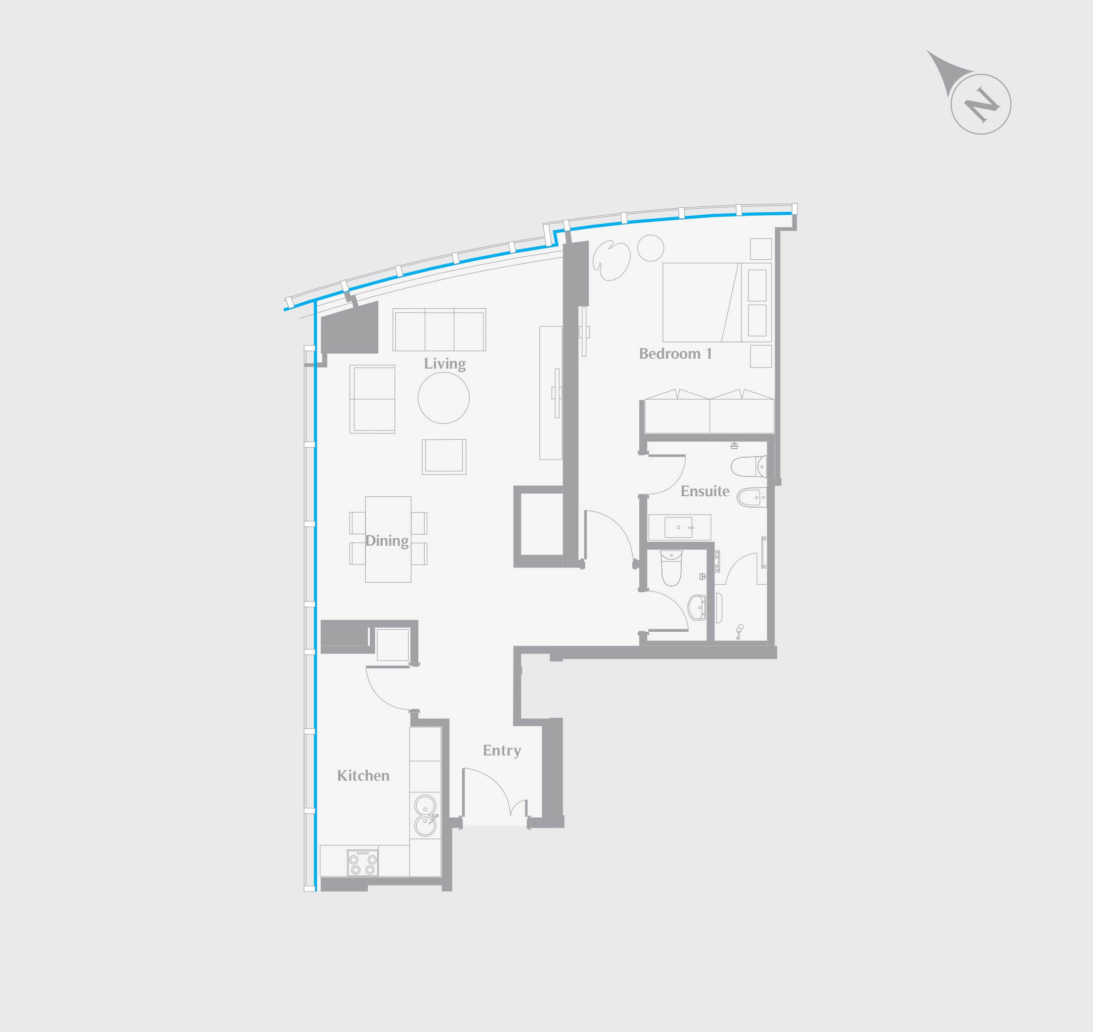 Etihad Towers original one bedroom home drawing T5-1A