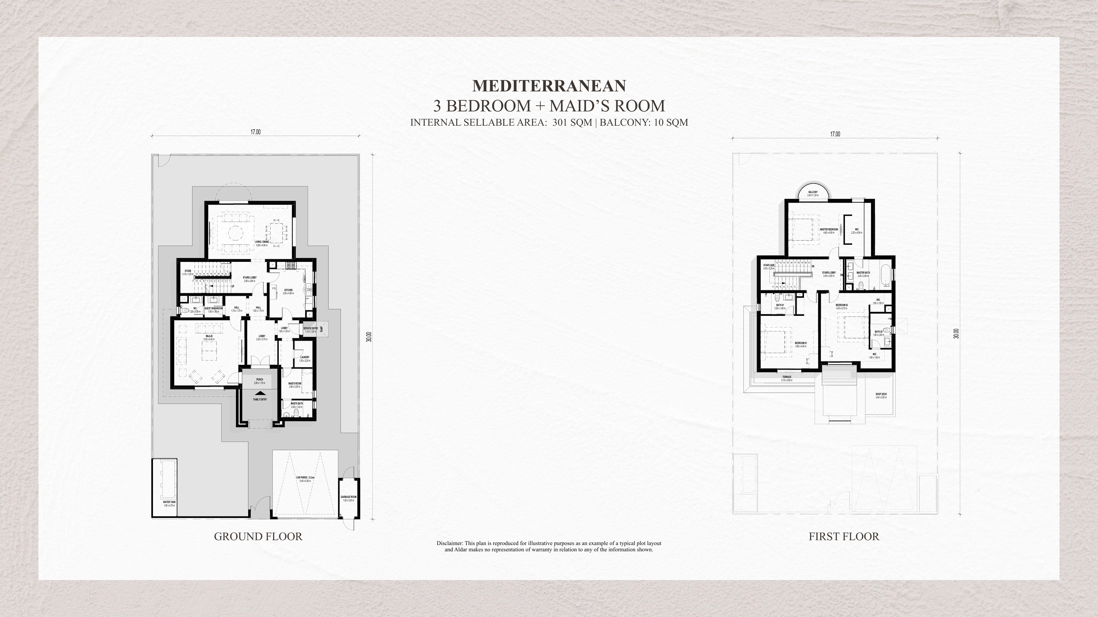 Fay Alreeman I complete 3 bedroom Mediterranean ground and first floor sheet