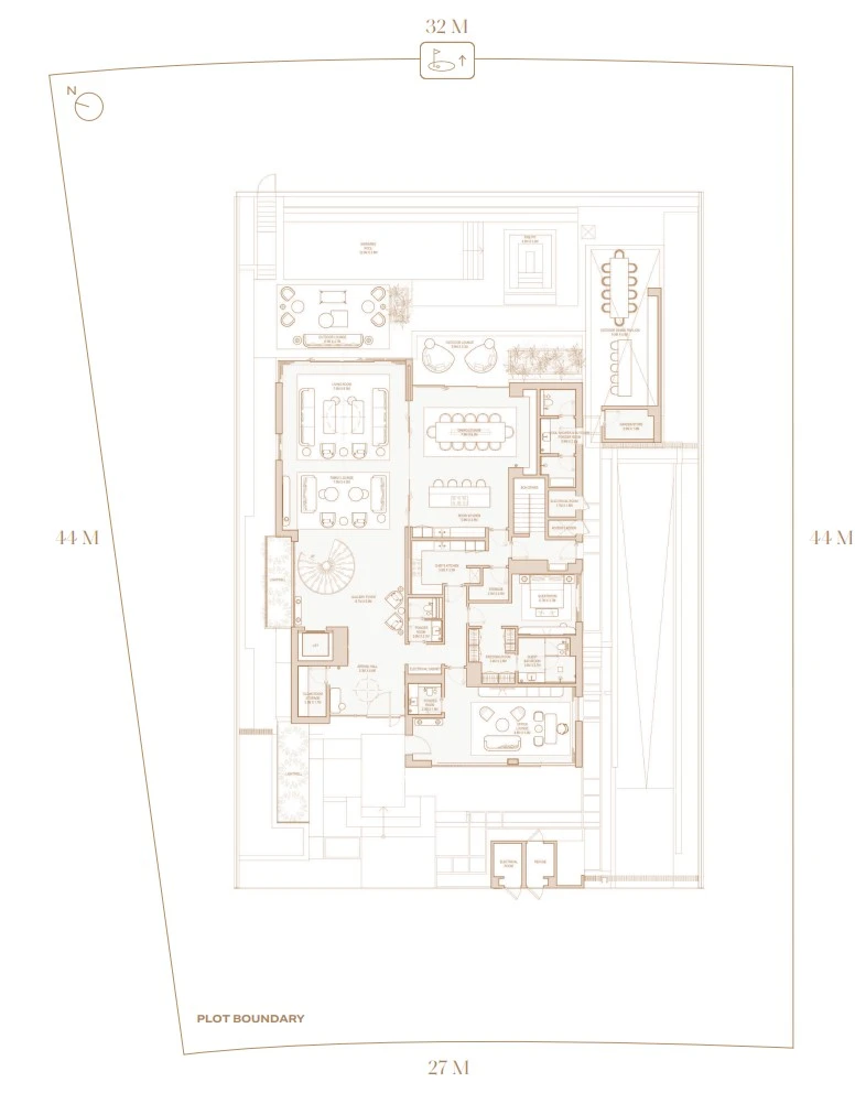 Four Seasons Private Residences Abu Dhabi at Saadiyat Beach · Villa layout, shown ground level