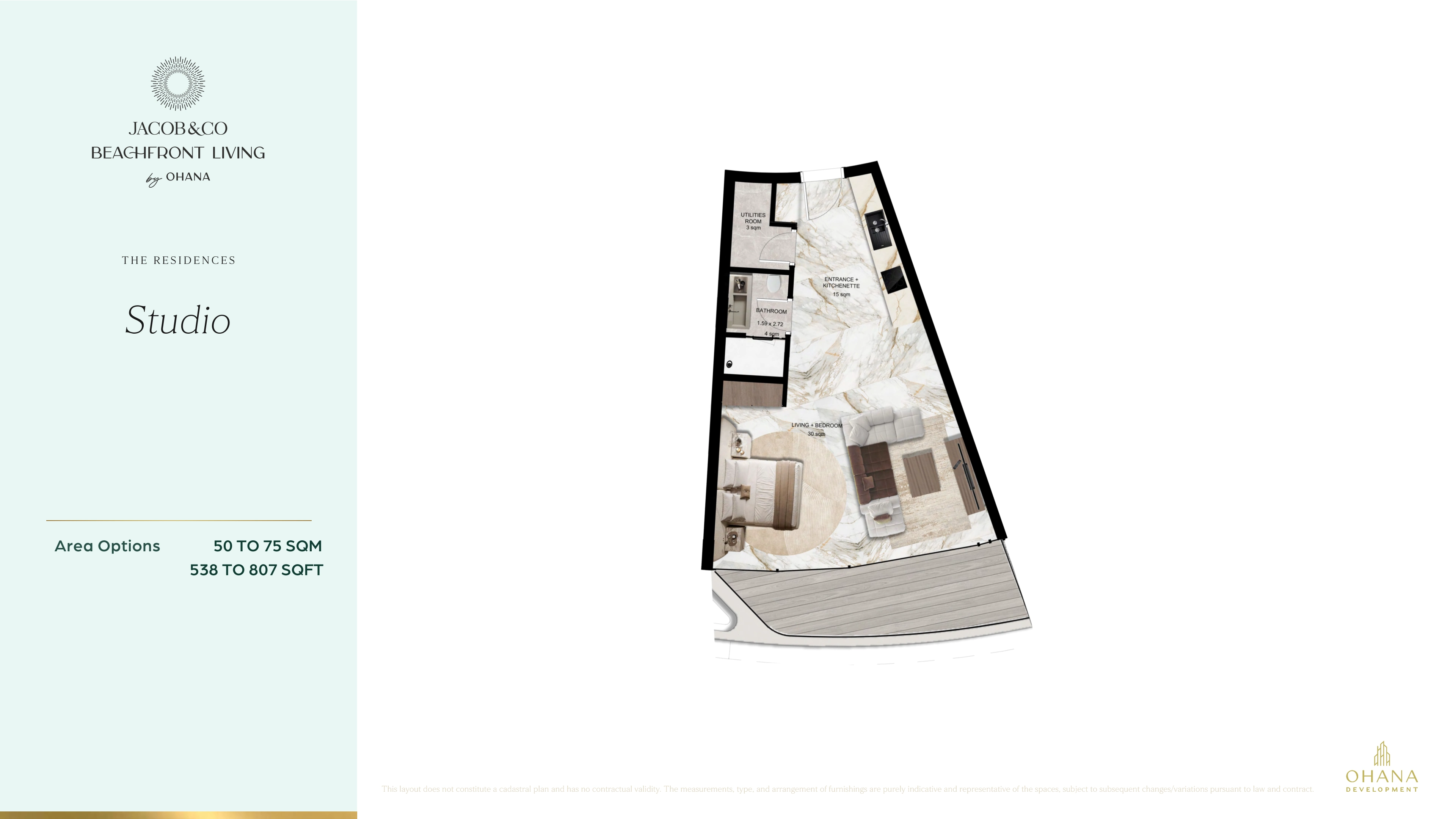 Jacob and Co. Beachfront Living Studio apartment design family complete original drawing sheet
