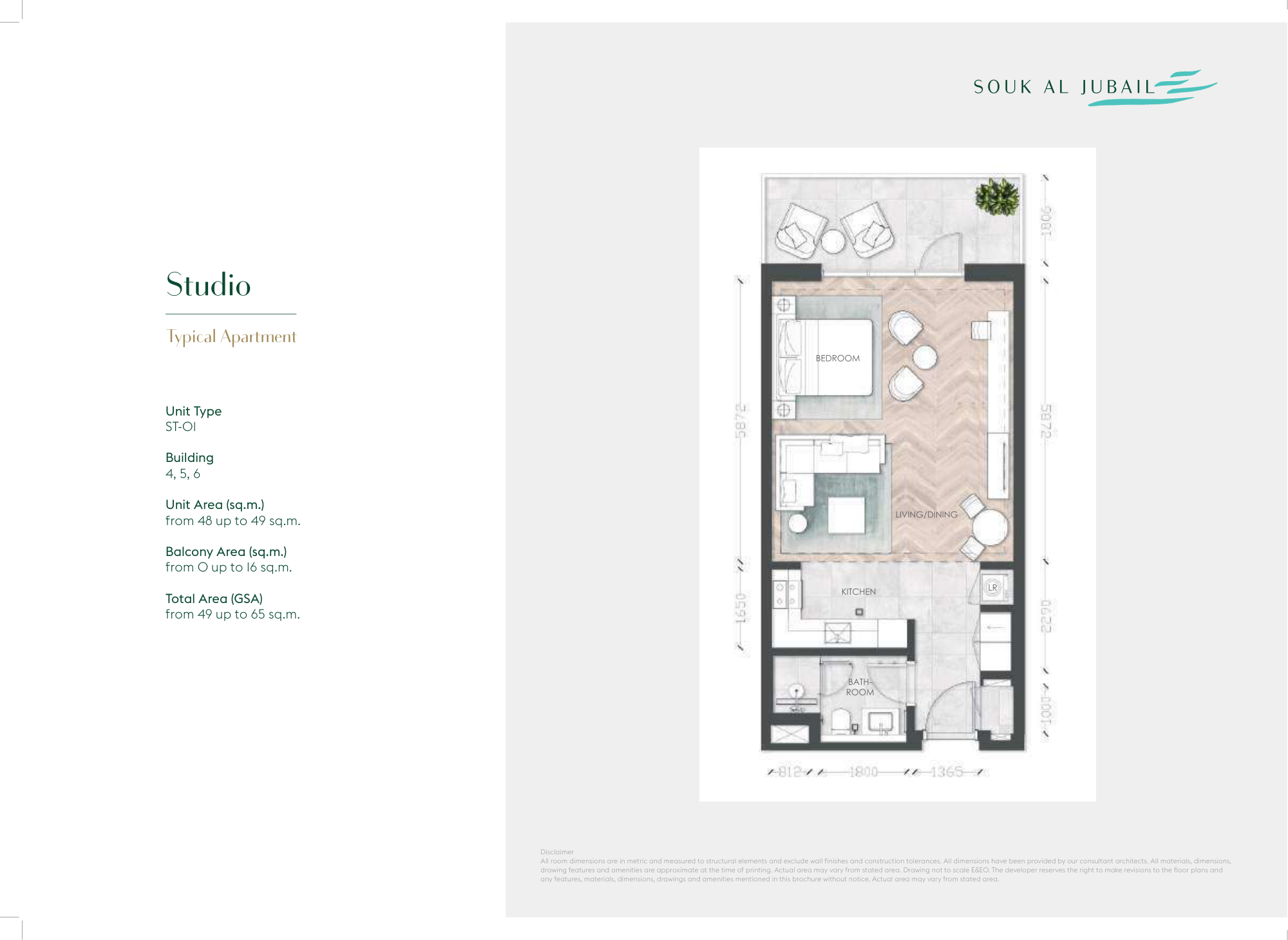 Original complete Jubail Terraces Studio ST-01 home sheet