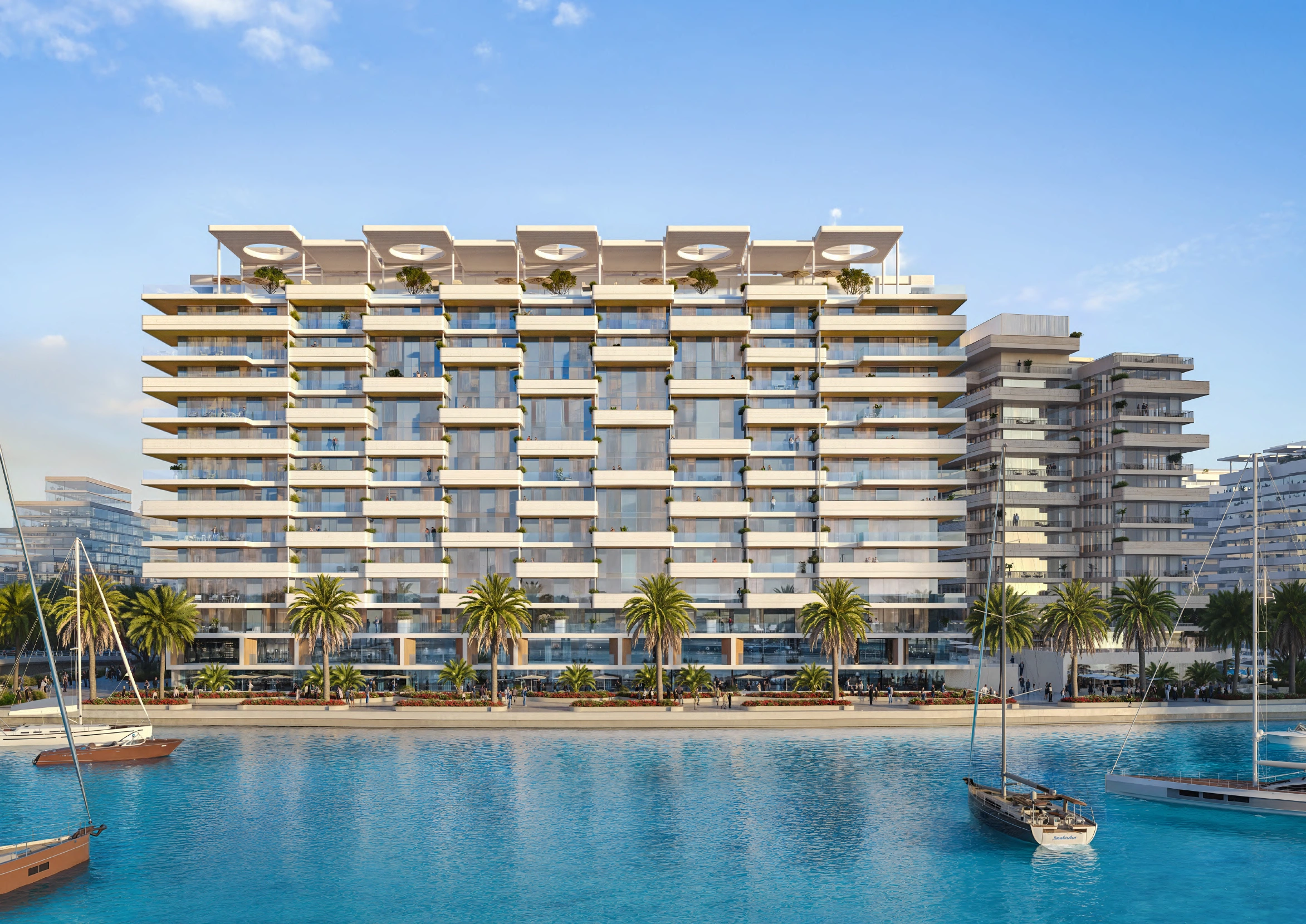 Juman 3 marina frontage architectural illustration from its project brochure