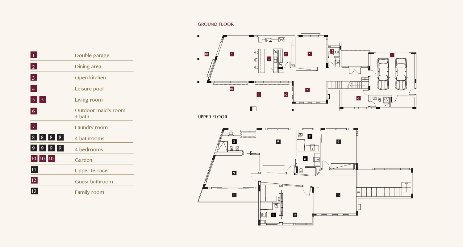 Mangrove One type A original complete ground and upper floor drawing