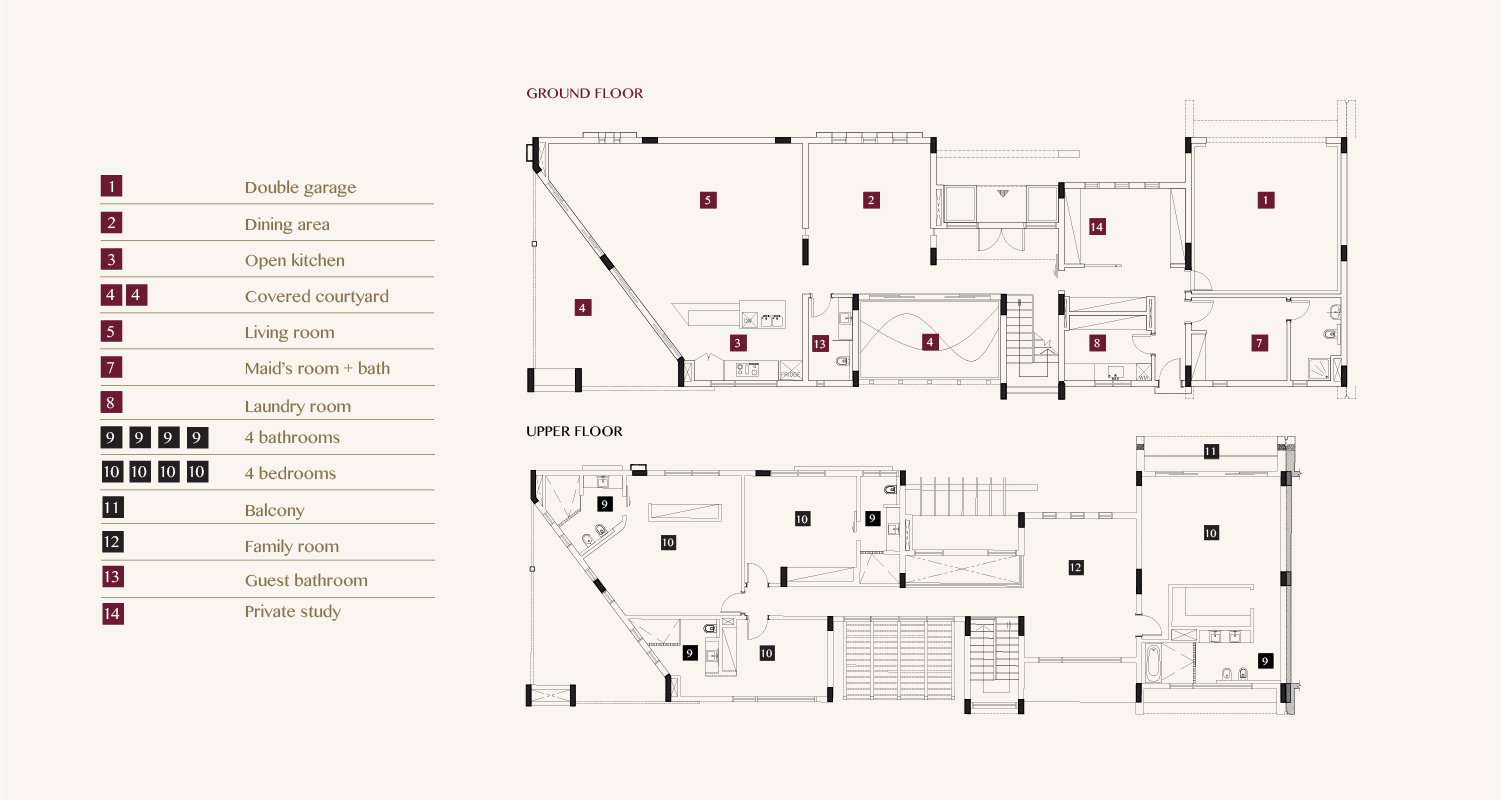 Mangrove One type C original complete ground and upper floor drawing