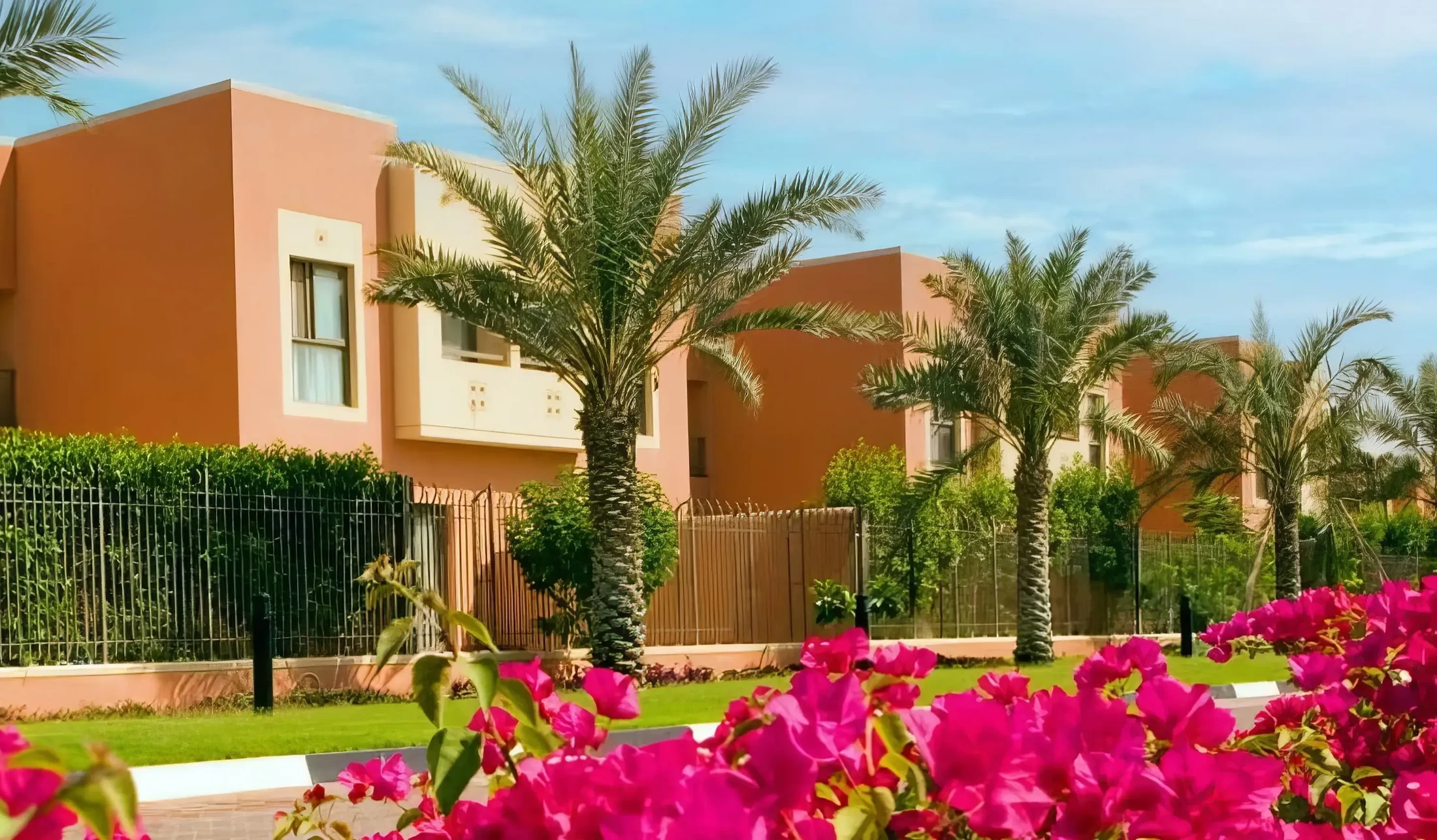 Landscaped villa exterior at Mangrove Village, Abu Dhabi