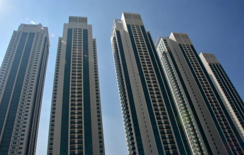 Marina Heights completed towers and shared landscaped setting 1