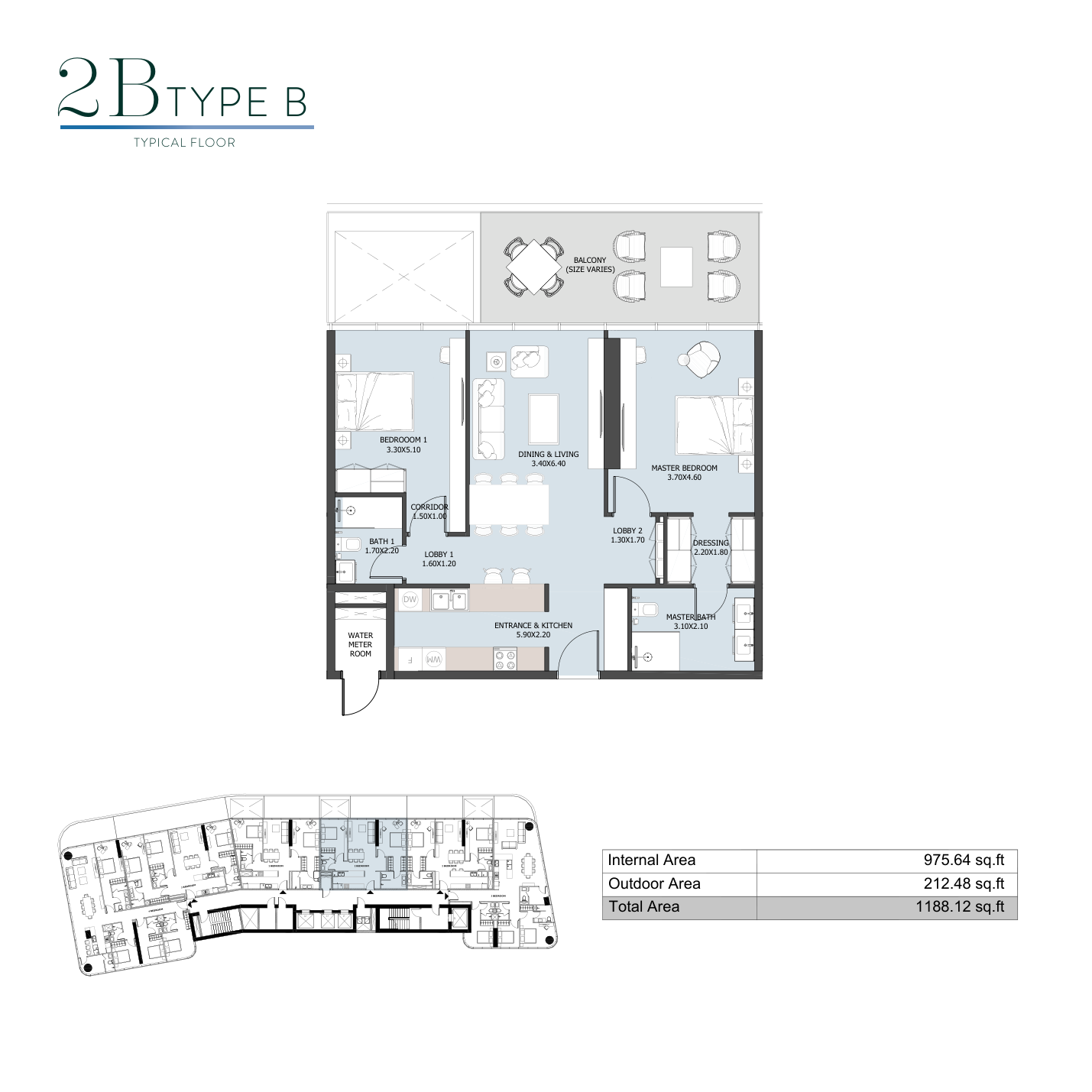Two Bedroom Type B complete original home drawing