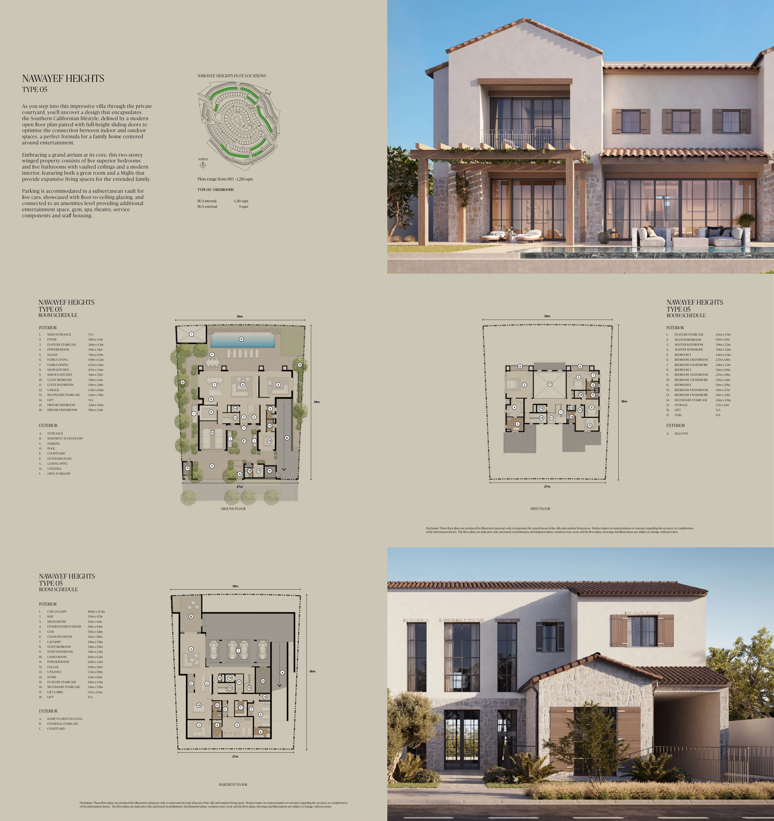 Complete original Nawayef East Heights Type 05 home including all three levels and area sheet