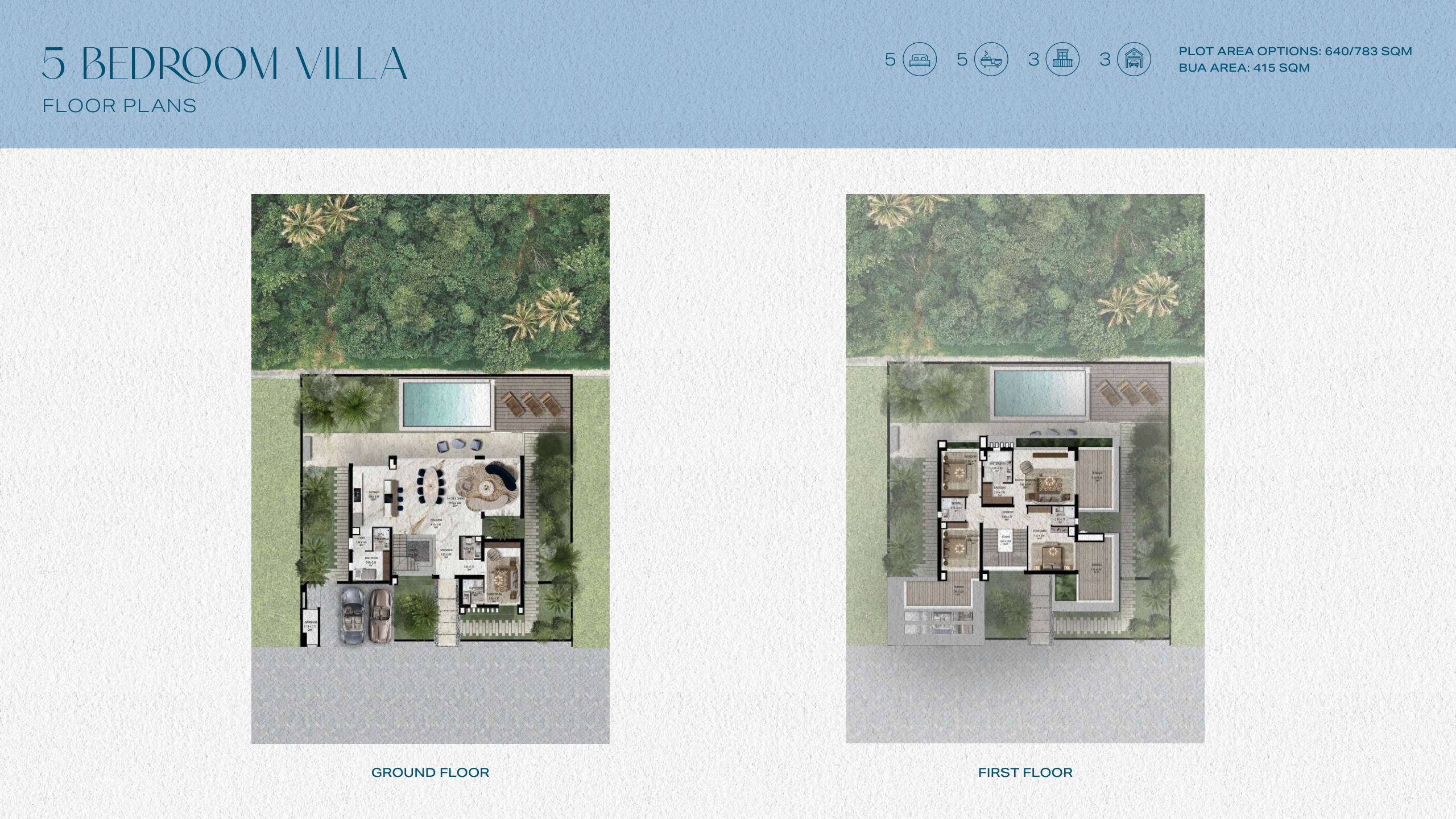 5 bedroom villa, ground and first floors