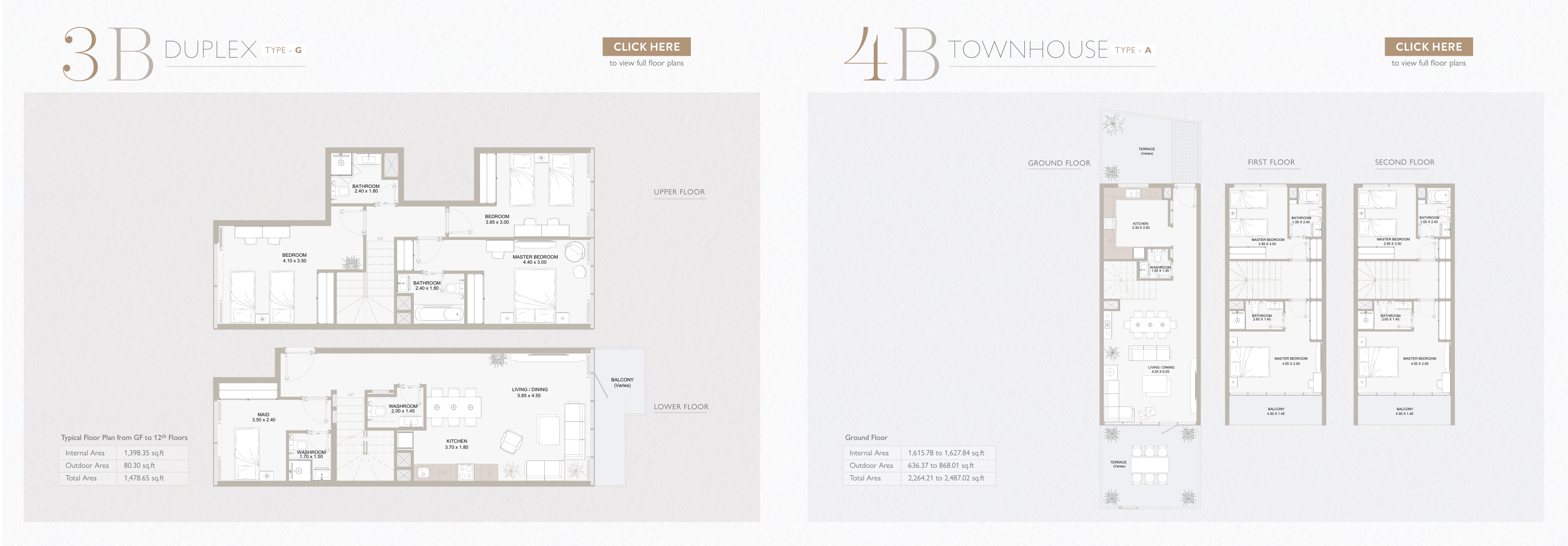 Perla 1 Three Bedroom Duplex Type G, left side complete original home drawing