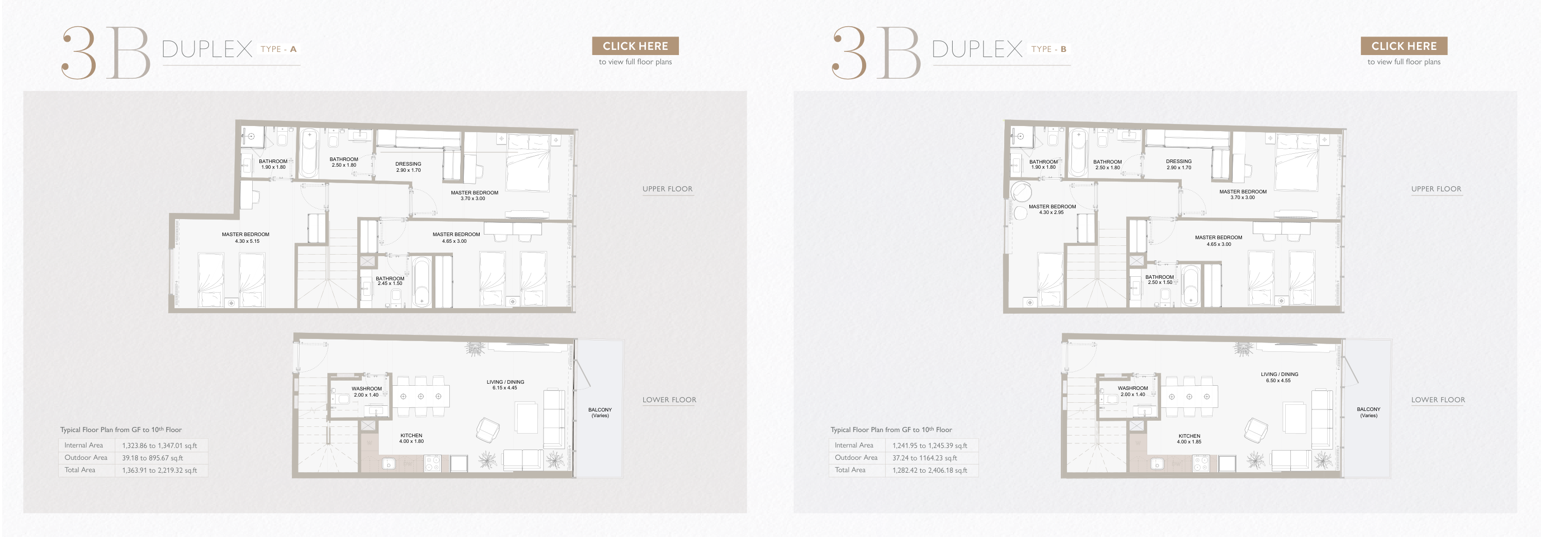 Perla Waves Three Bedroom Duplex Types A and B original whole drawing sheet