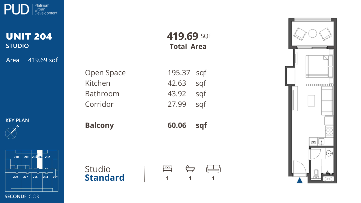Studio Standard, Unit 204, complete original home sheet