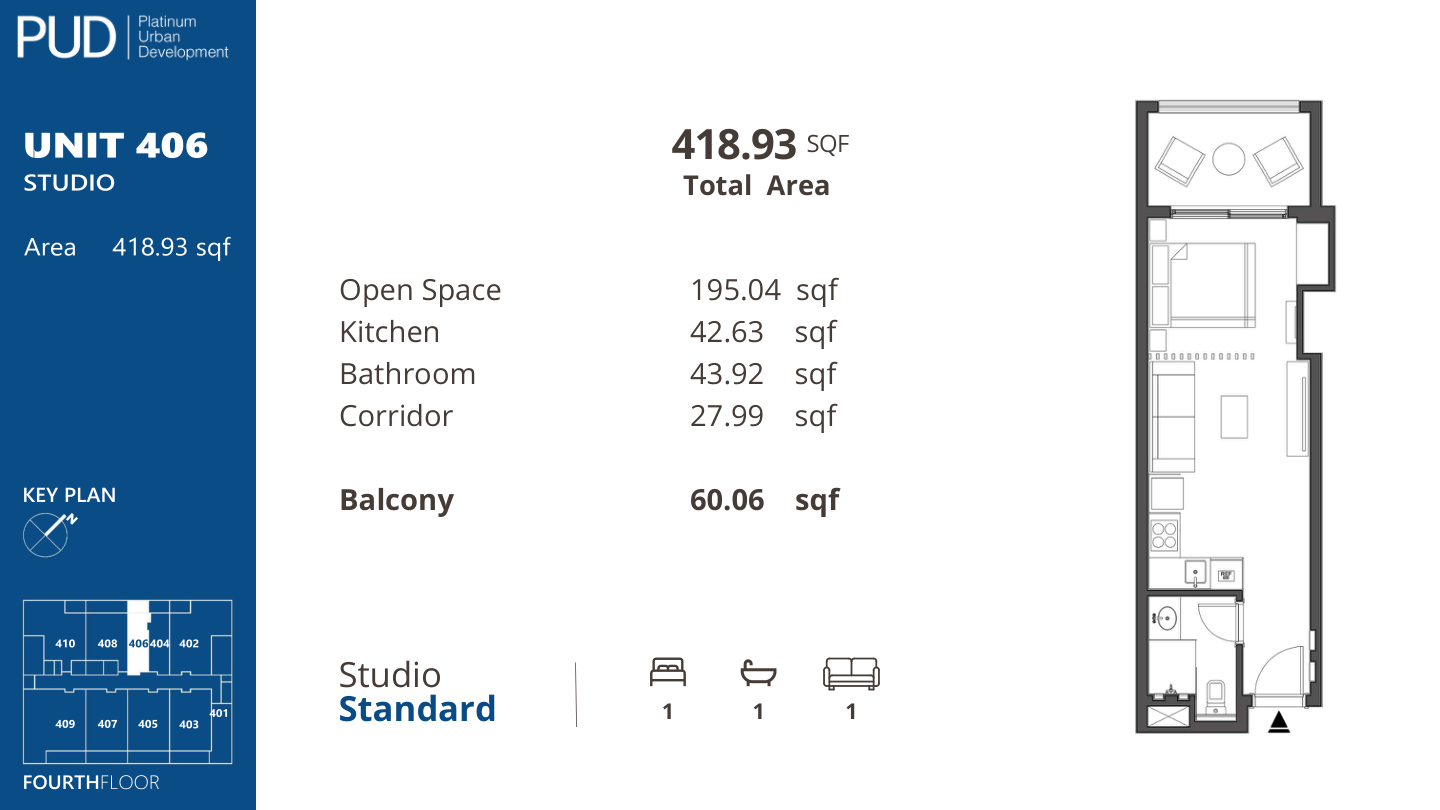 Studio Standard, Unit 406, complete original home sheet