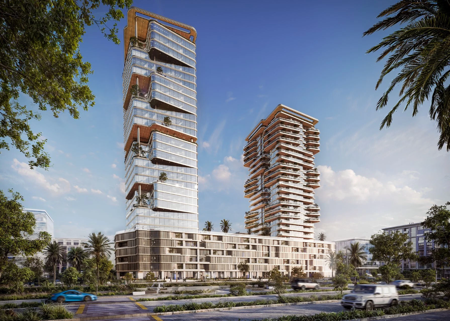 Radiant Atrium Towers Illustrative mixed use complex architecture