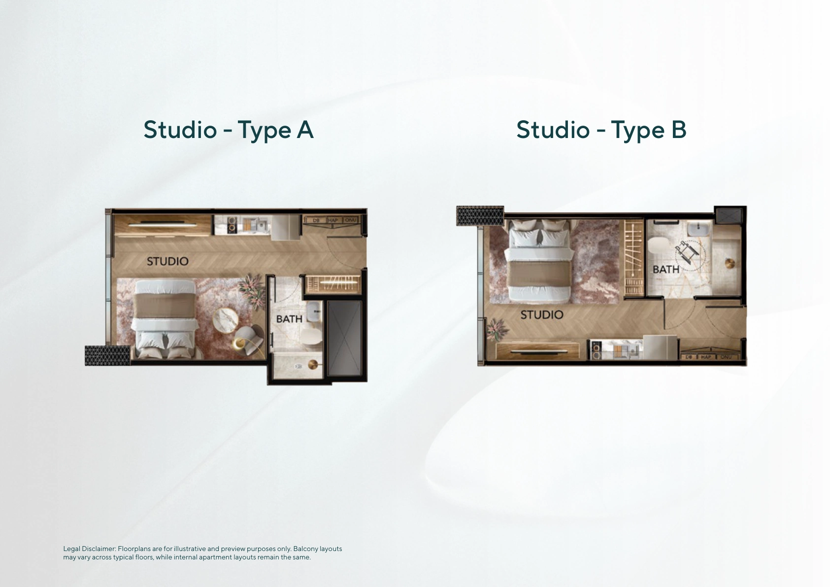 Radiant Bridges Tower C Studio Types A and B complete original home drawings