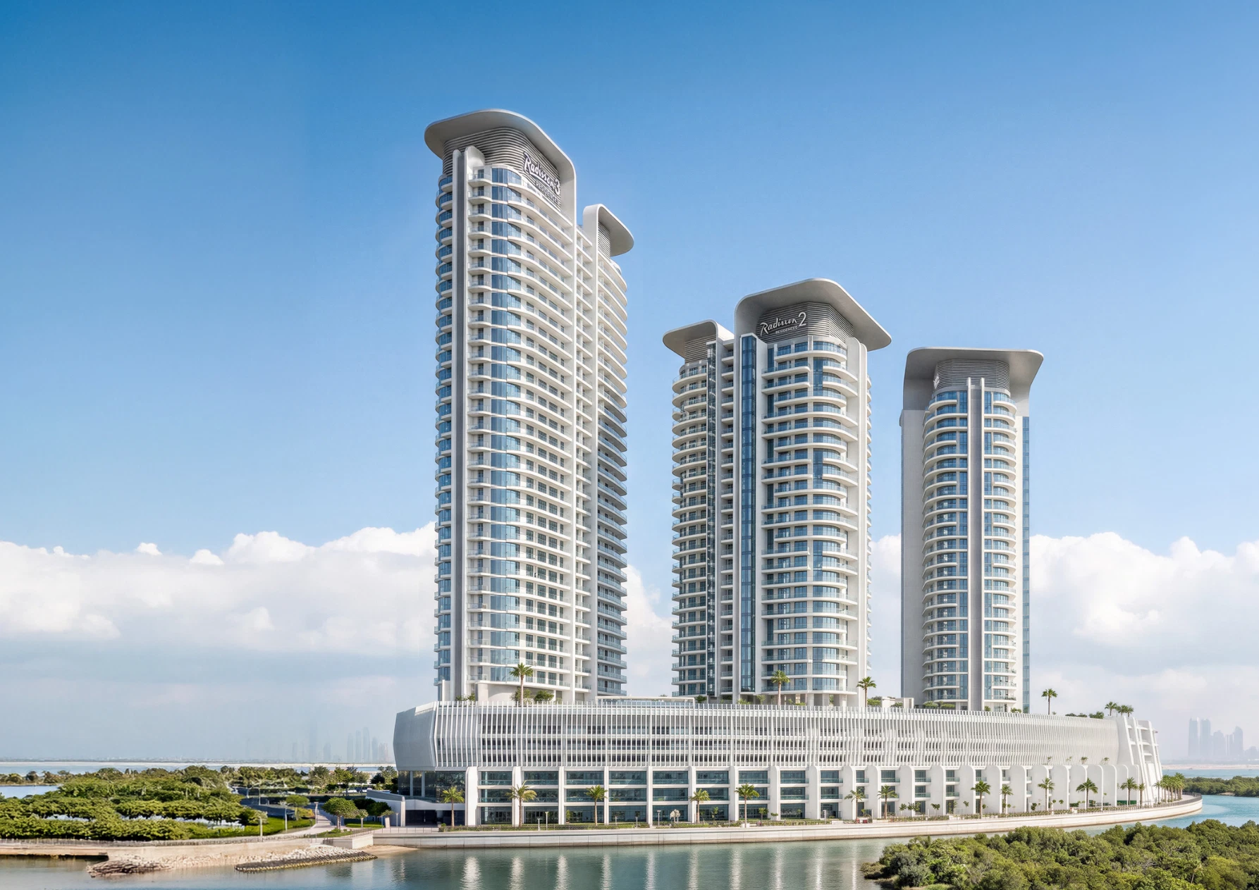 Radisson Residences Phase2 illustrative wider three tower waterfront development