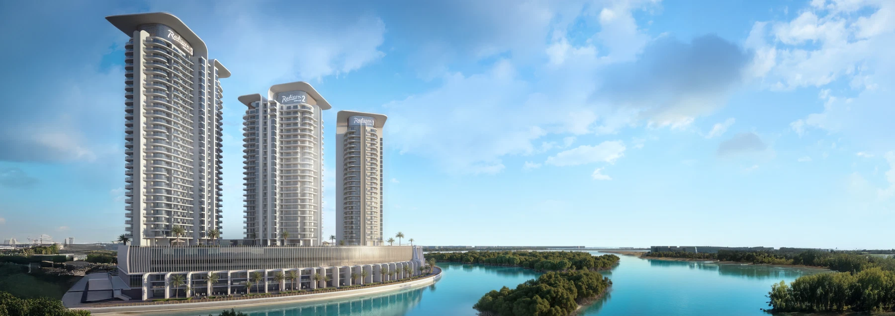Radisson Residences original collection illustrative wider three tower development setting
