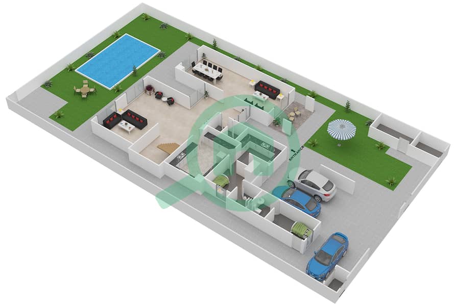 Yas Acres four bedroom Type4SB published reference design, complete ground floor