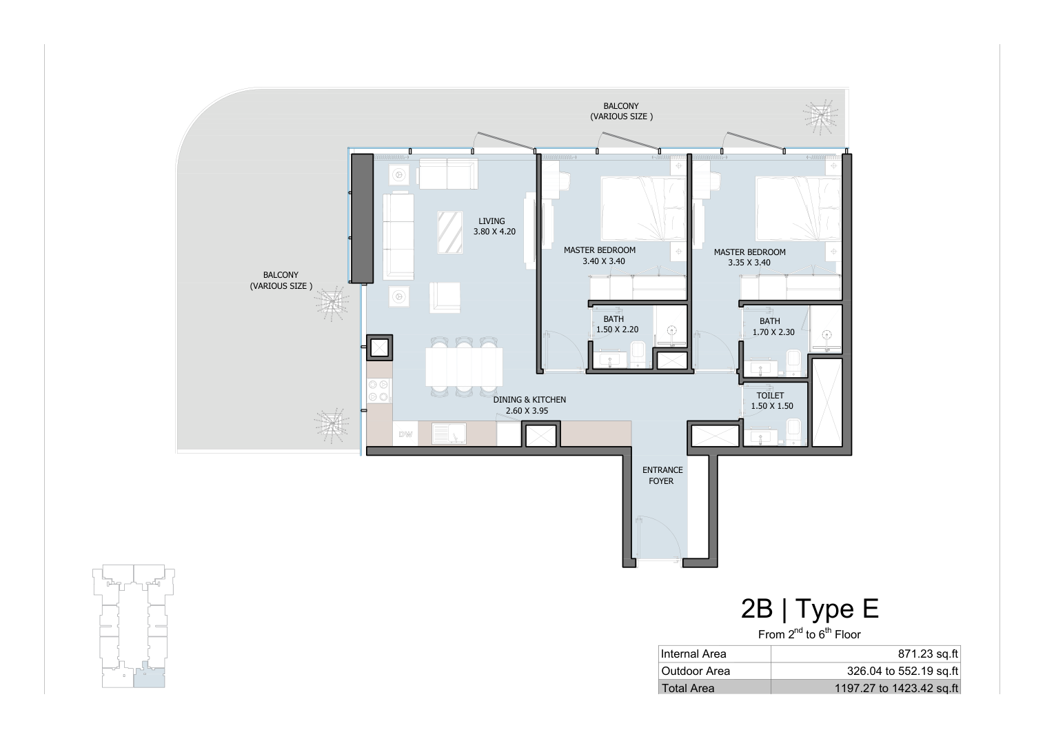 Two Bedroom Type E complete original home drawing