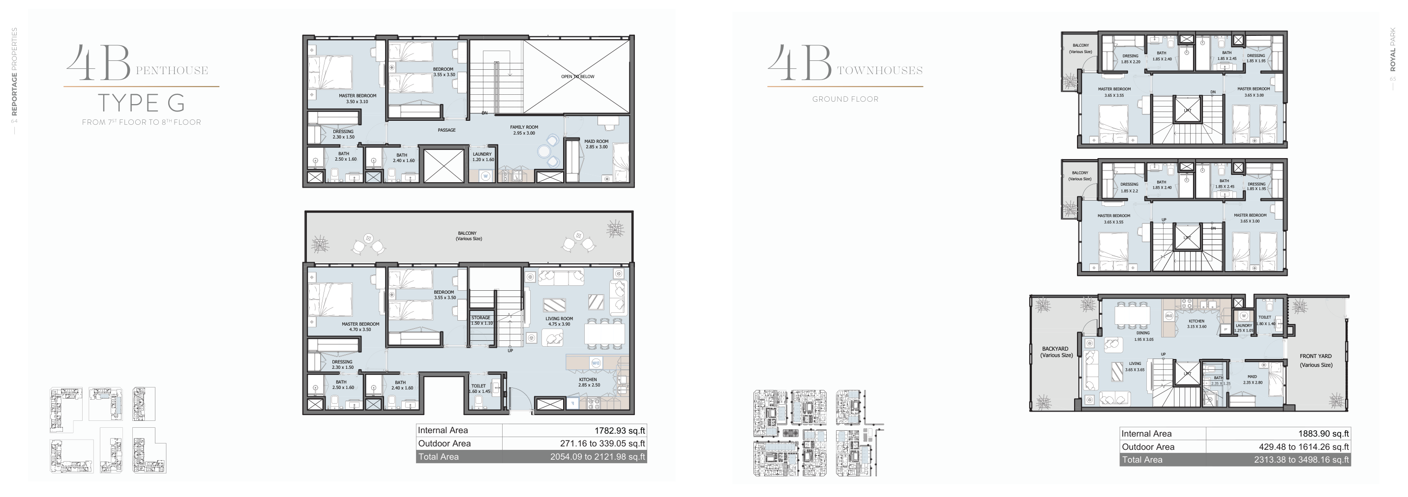 Royal Park four bedroom townhouse full three level original drawing on the right of the sheet