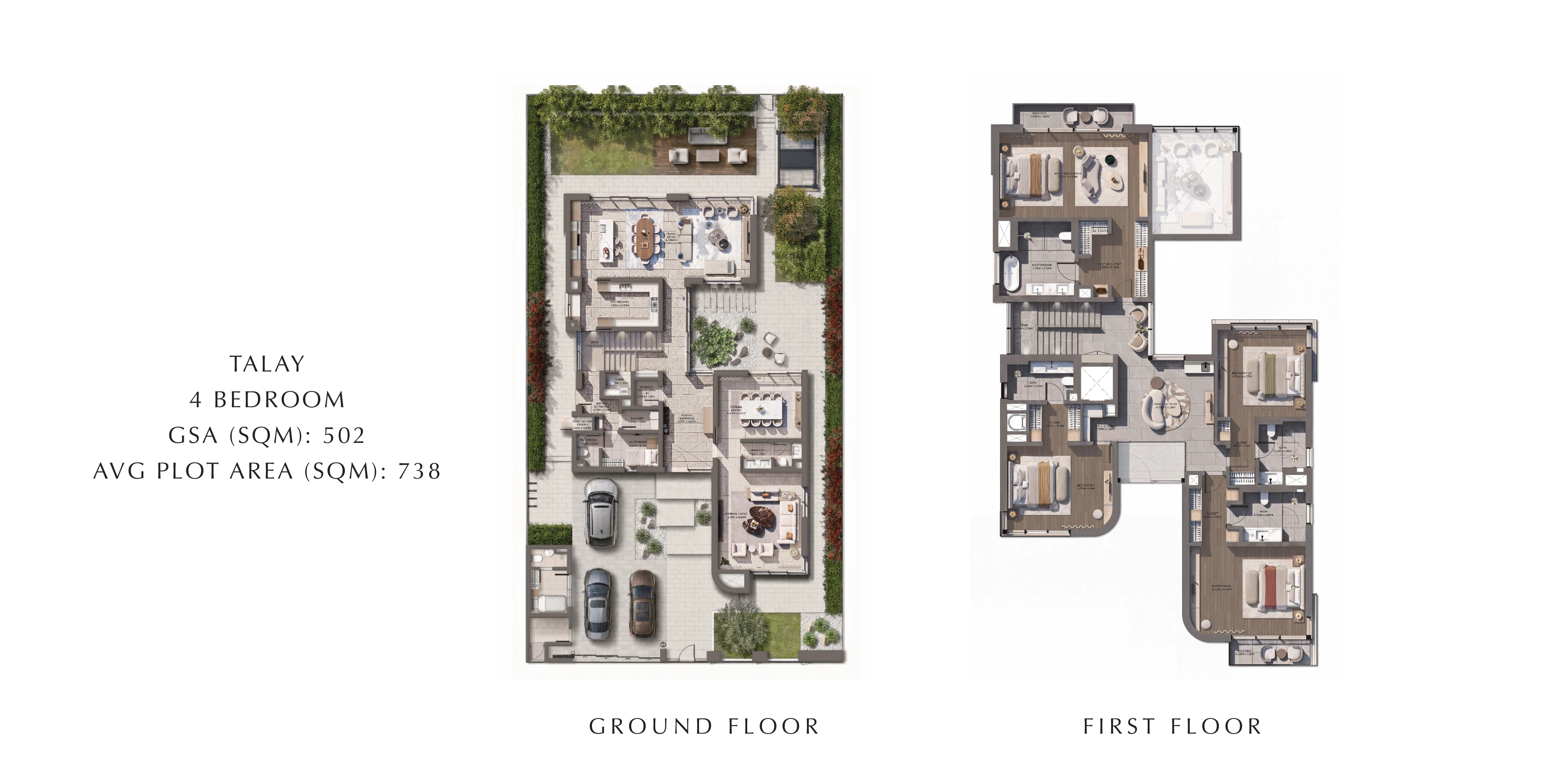 Talay at Marsa Al Saadiyat 4 bedroom Talay villa, both levels complete original home drawing