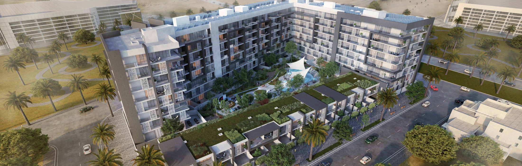 The Gate Masdar courtyard exterior developer illustration