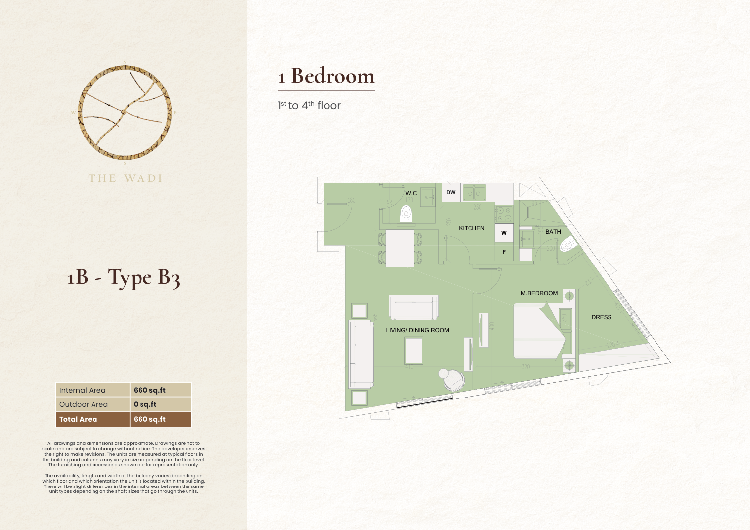 E1 One Bedroom Type B3 complete original home drawing