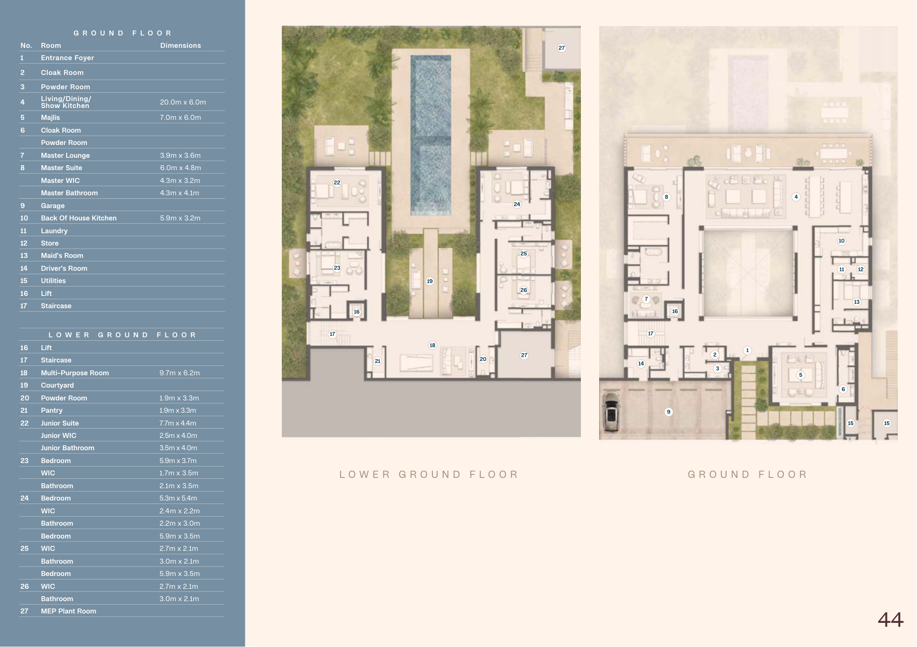 Seaward six bedroom villa, both levels complete original home drawing